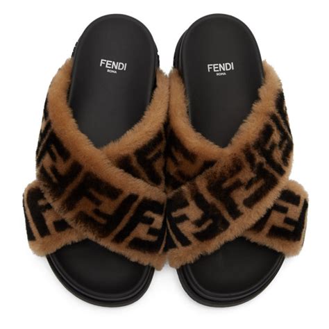 fendi fur slides for women|fendi twist detail slides.